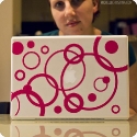 pink bubble laptop decal