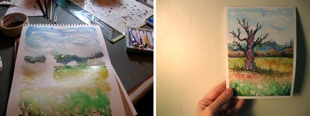 watercolor painting process photos