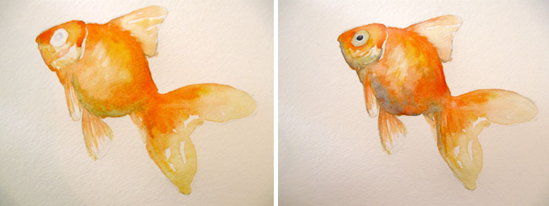 goldfish watercolor painting technique by michelle christina