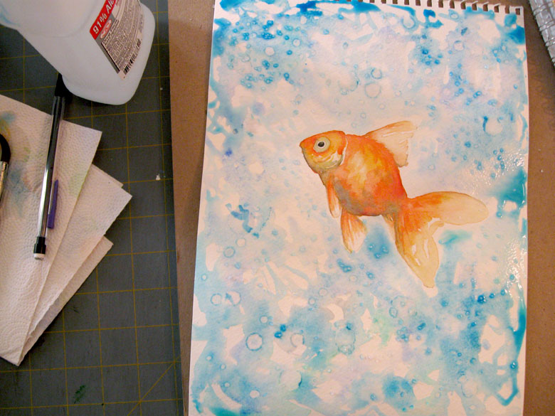 goldfish watercolor painting by michelle christina